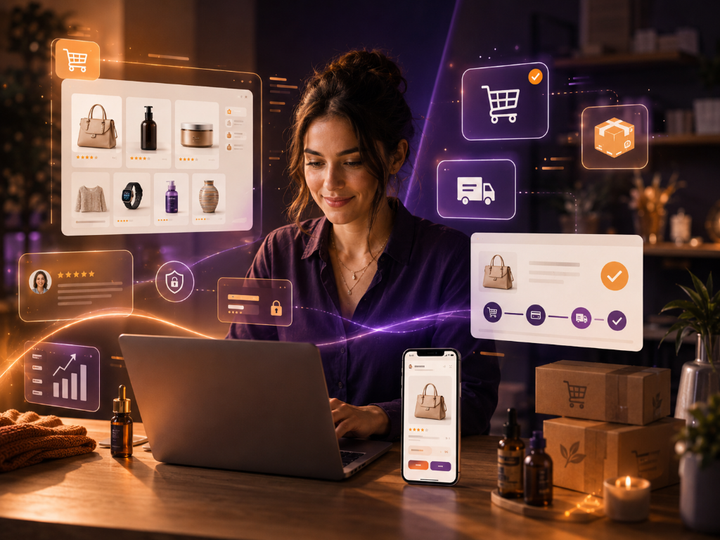 Modern webshop készítés online vásárlási folyamattal