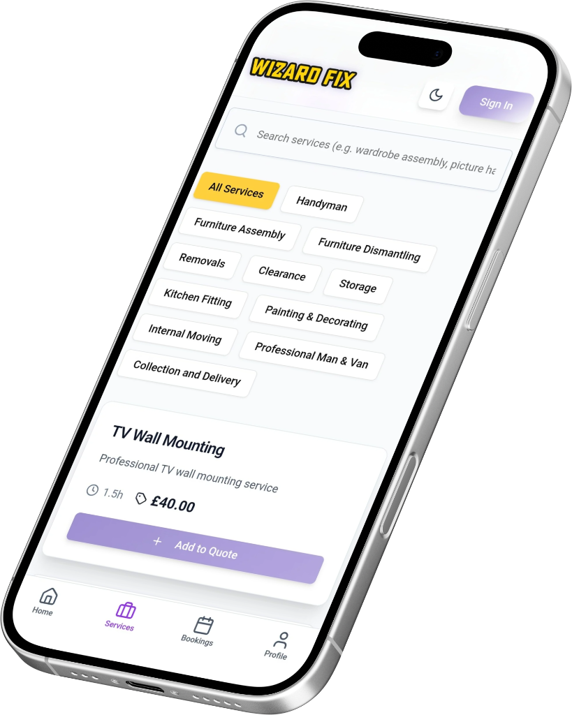 Wizard Fix booking system preview