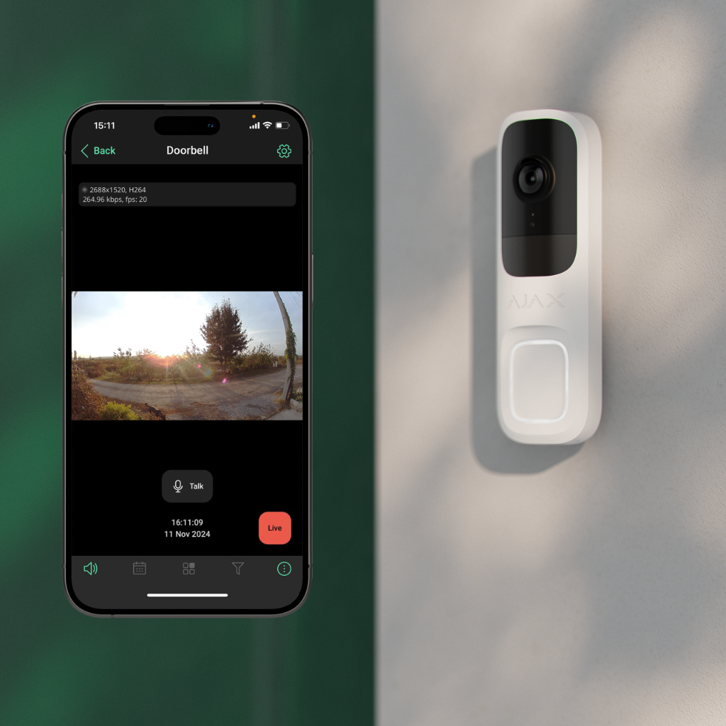 Ajax Doorbell — sonnette vidéo connectée avec interface mobile
