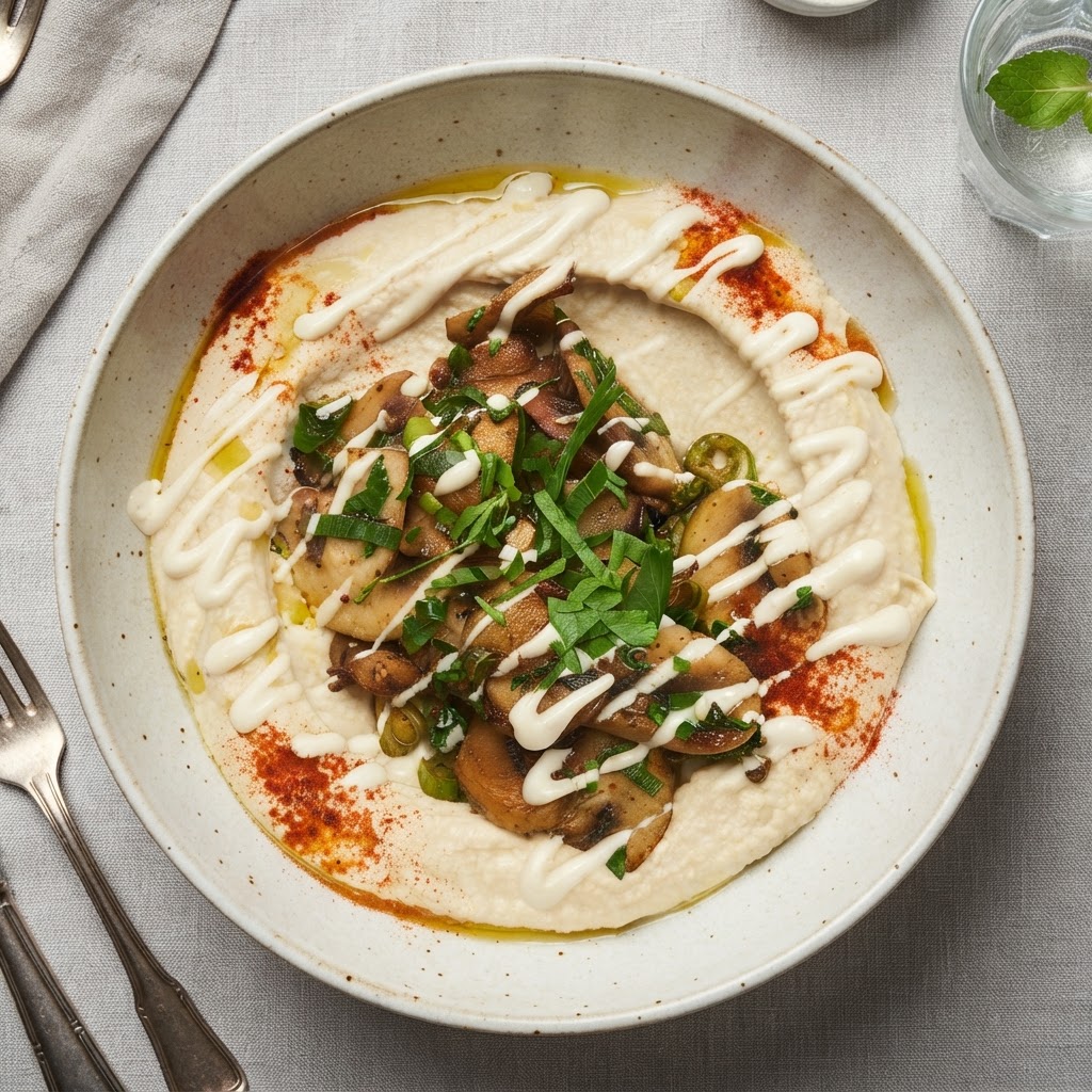 Hummus Champignons Tellergericht