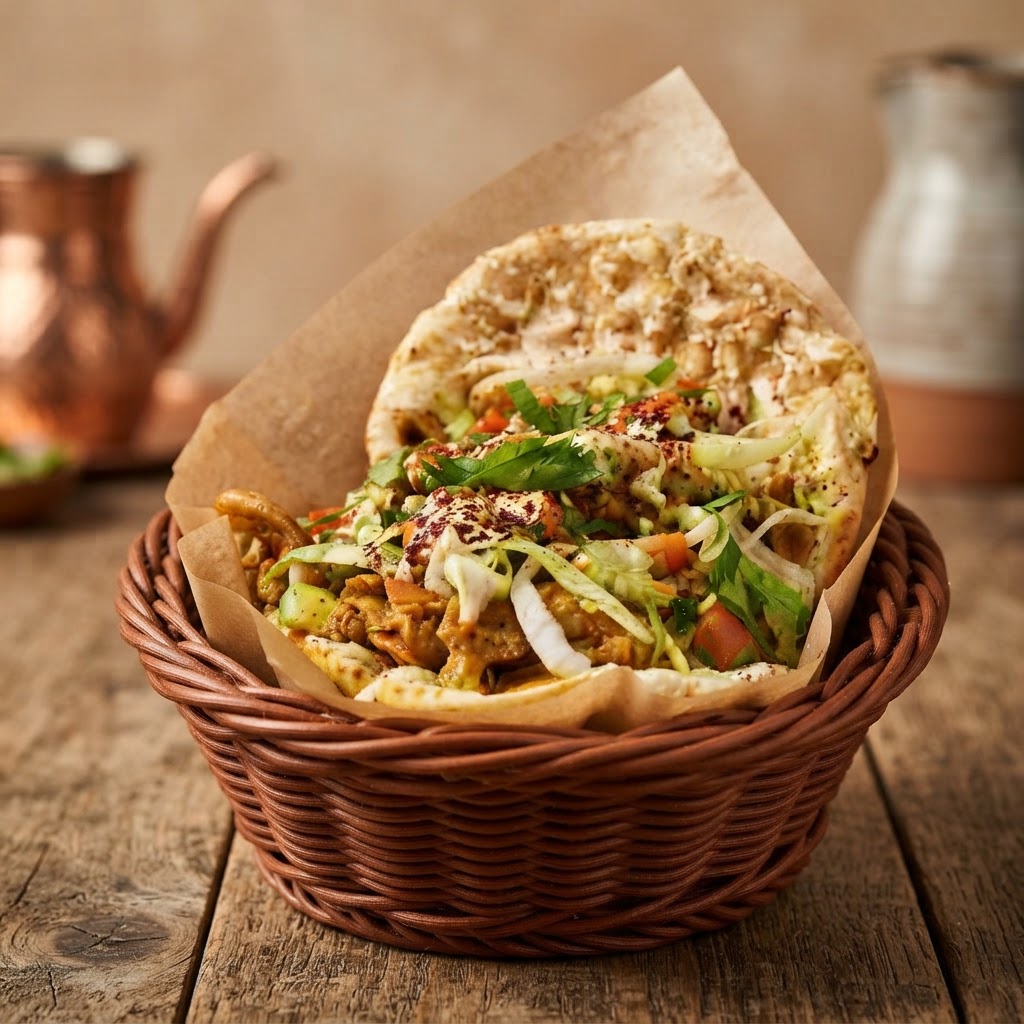 Hausgemachtes Shawarma im Pita