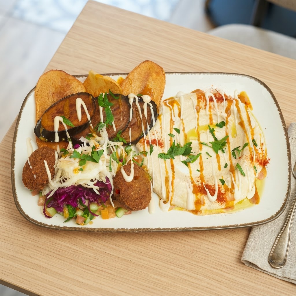 Hummus Sabih Tellergericht