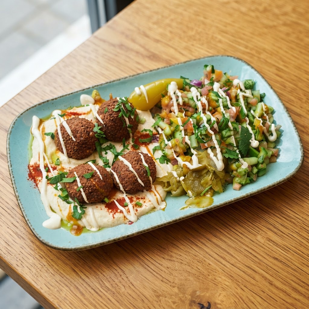 Hummus mit Falafel & Salat