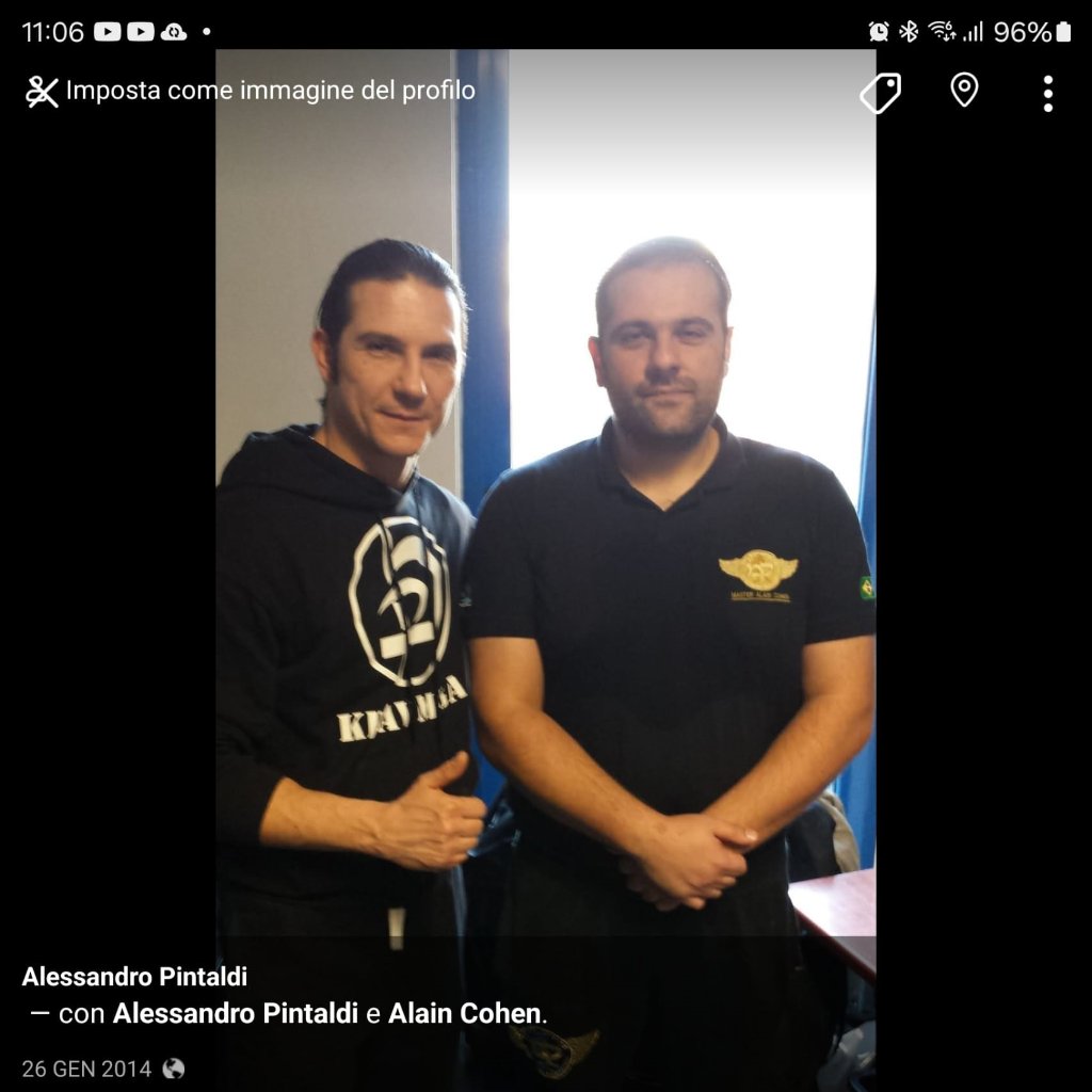 Pintaldi si forma con Alain Cohen — 6° Dan Krav Maga, certificato Wingate Institute