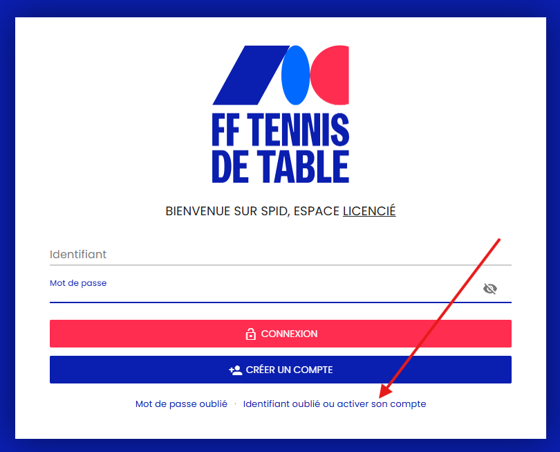 Activer son compte SPID - lien 'Identifiant oublié ou activer son compte'