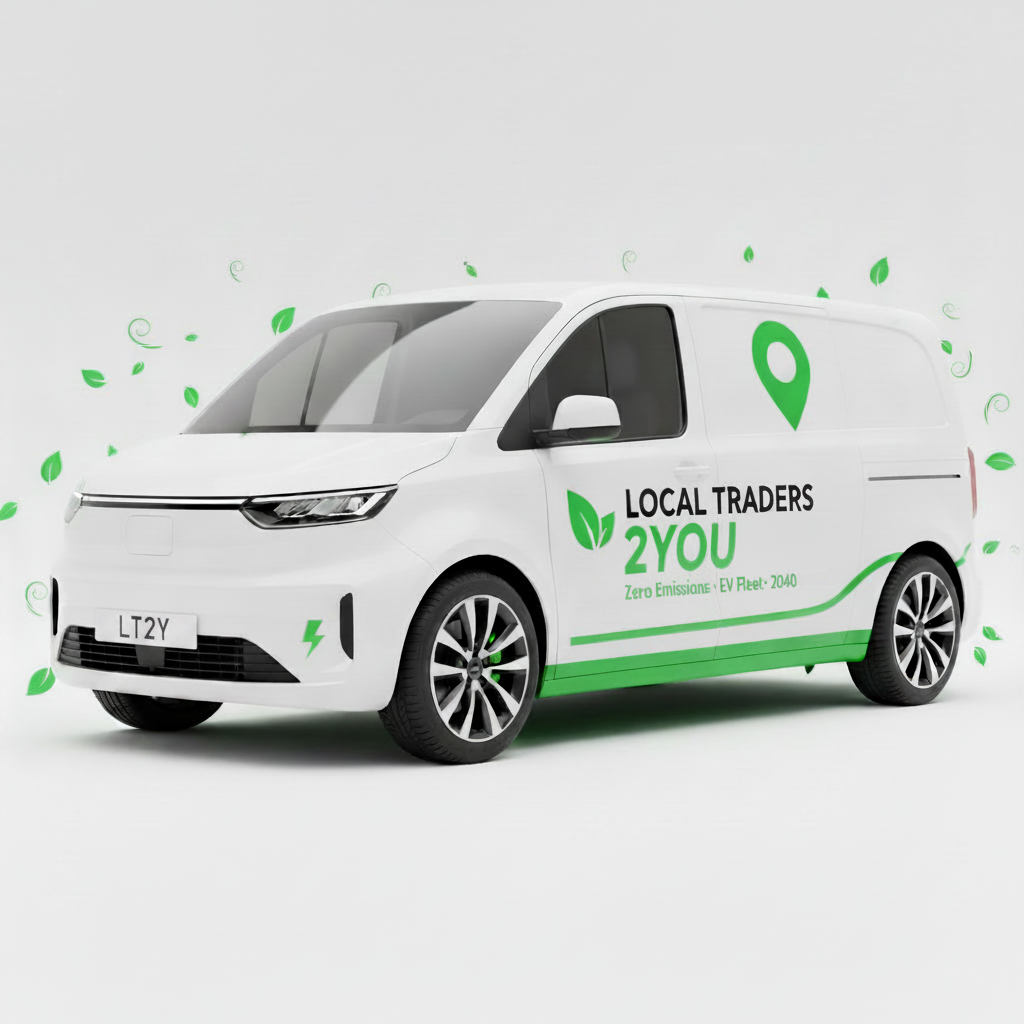 Local Traders 2 You branded electric van — 2040 zero emissions goal