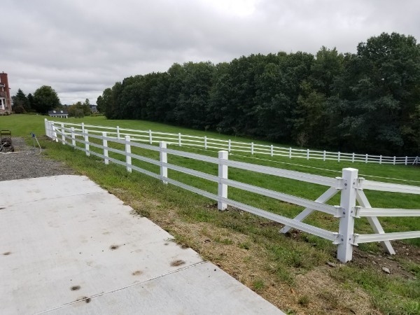 White Vinyl Post & Rail (RAMM Fencing) — Perimeter Fence