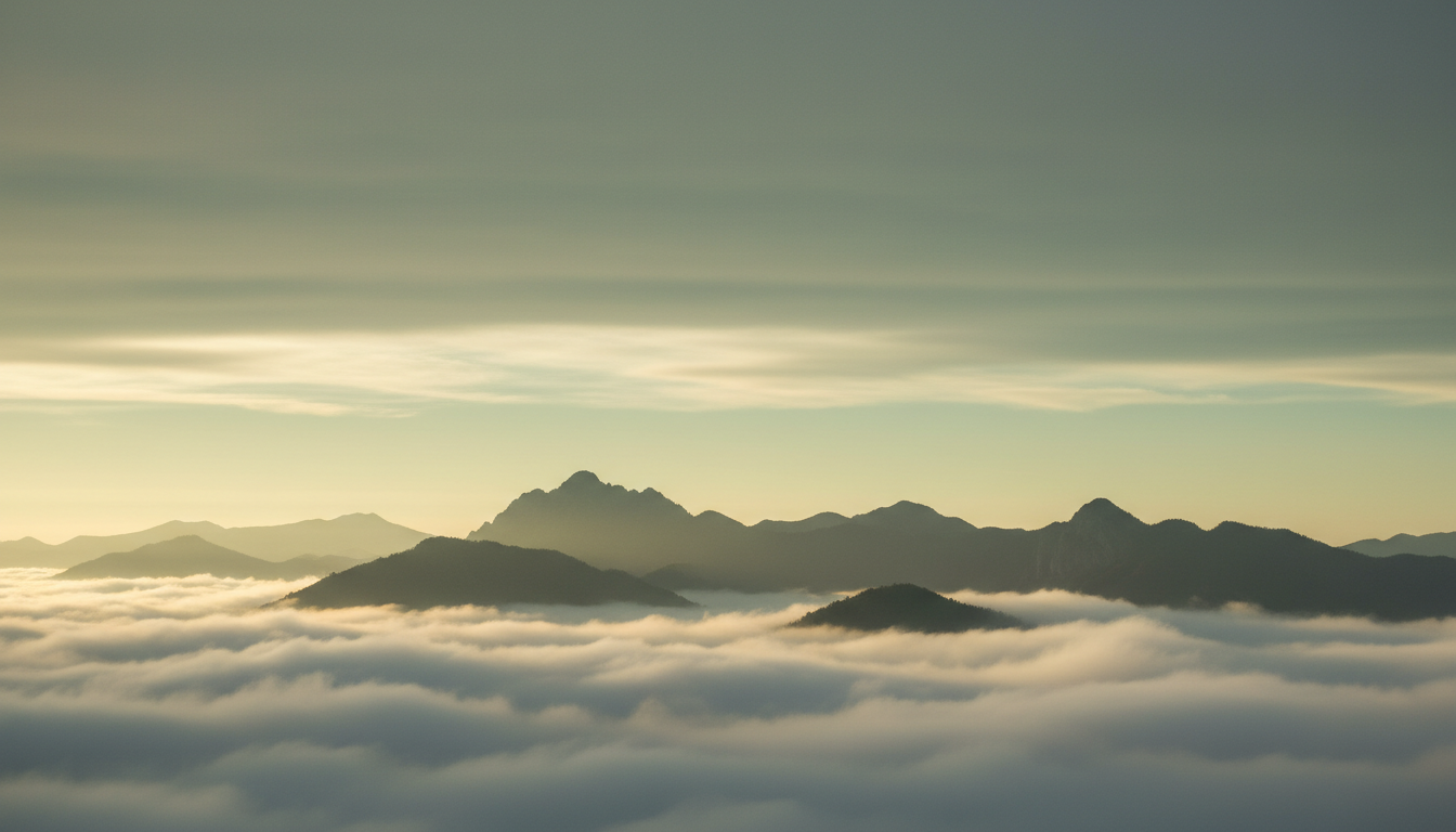 Misty mountains at dawn representing the journey of healing
