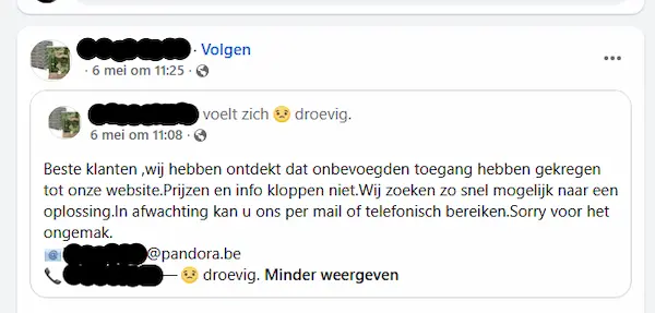Voorbeeld van wat er mis kan gaan met goedkoop webdesign