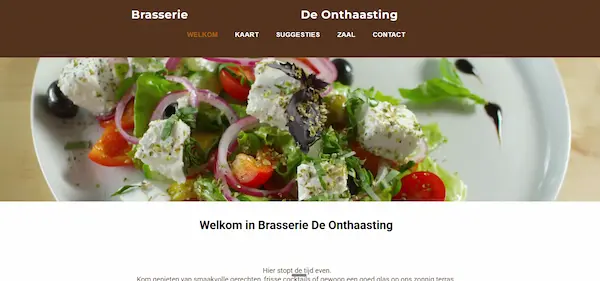 Screenshot website Brasserie De Onthaasting Mol