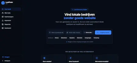 Screenshot van Leadfinder Pro