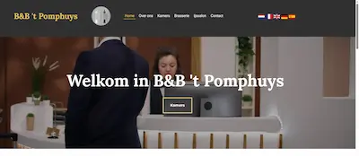 Screenshot website B&B 't Pomphuys Zoutleeuw