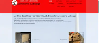 Screenshot website Janssens-Lebegge ijzer hout dakplaten