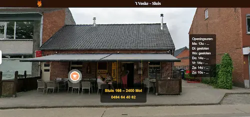 Screenshot website café 't Voske Mol