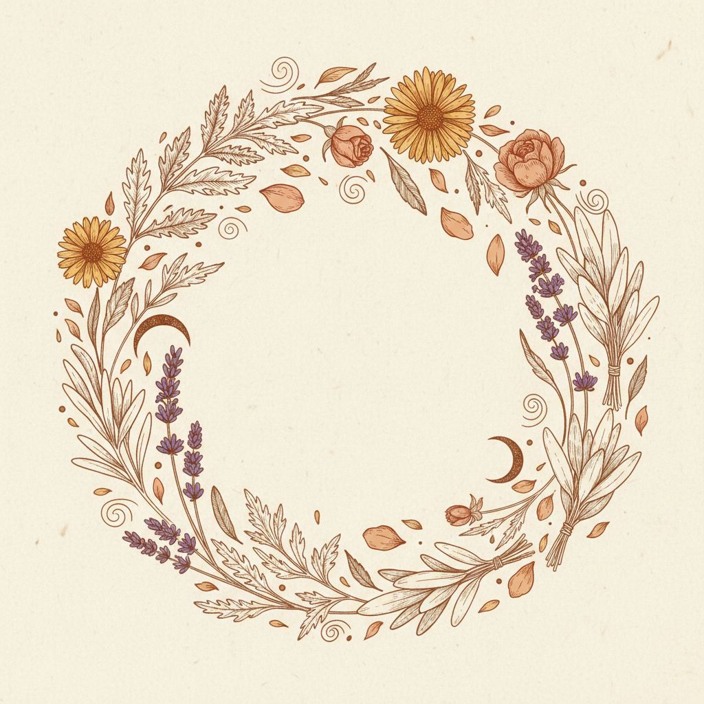Sacred herbal botanical wreath