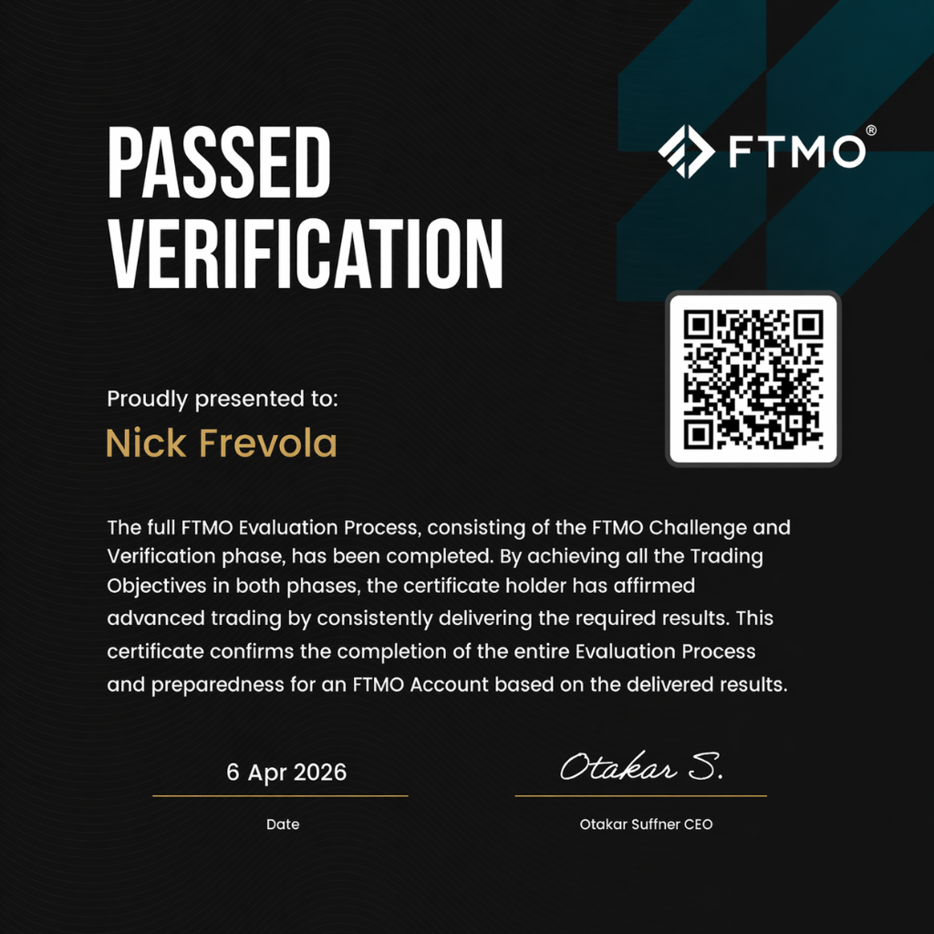FTMO — Nick Frevola · Passed Verification