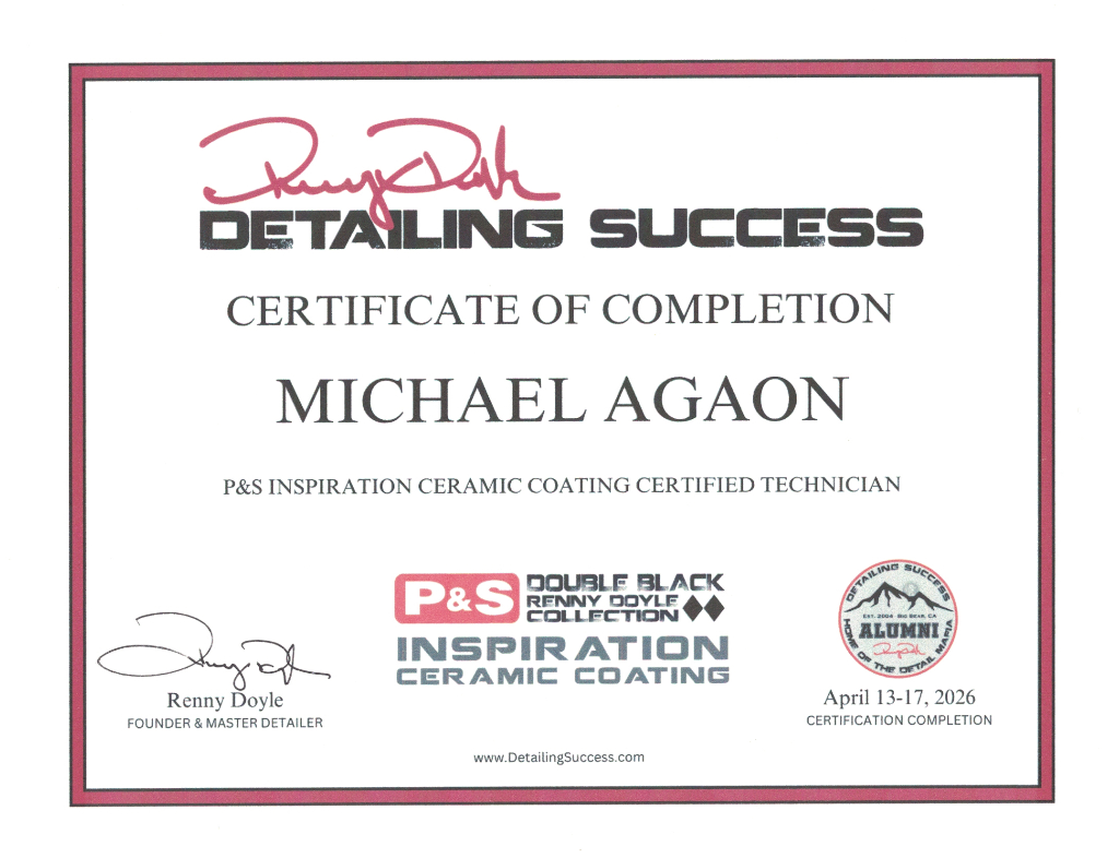 P&S Inspiration Ceramic Coating Certified Technician