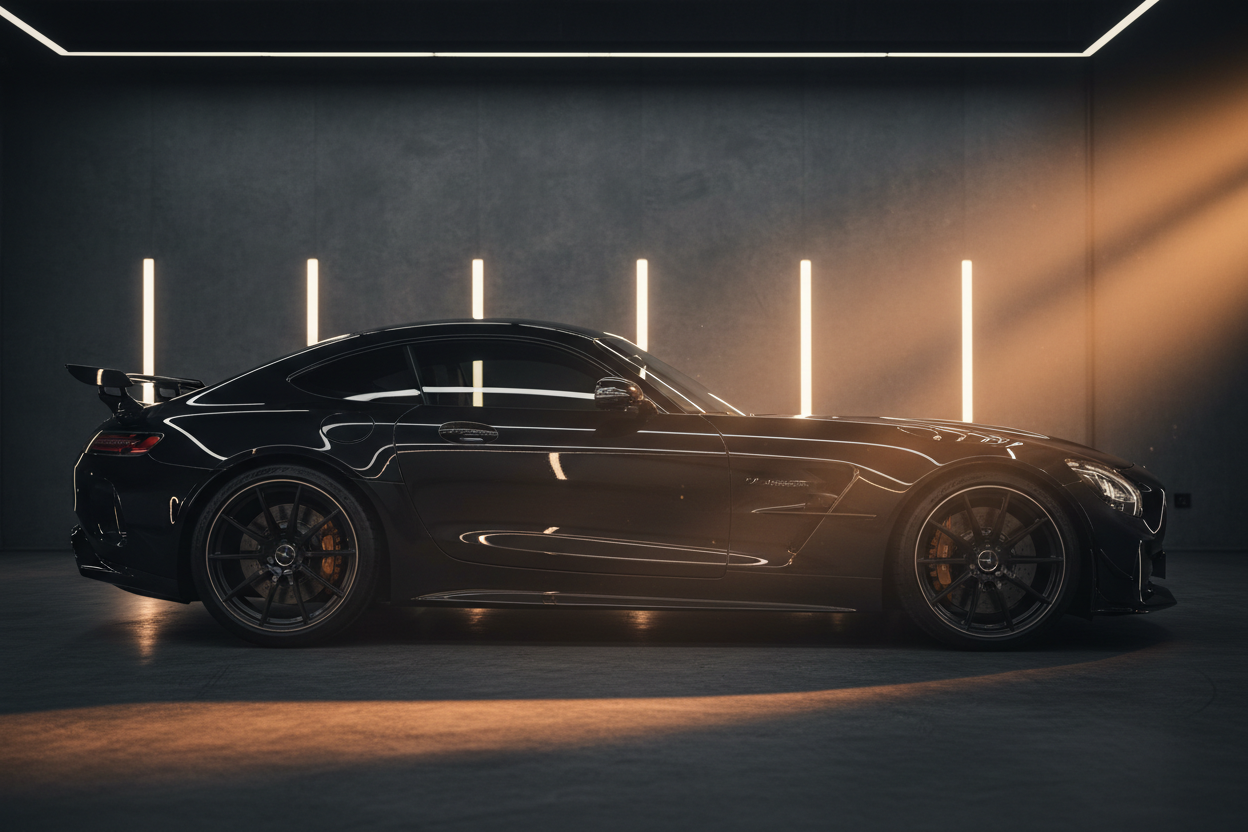 Freshly detailed luxury sports car