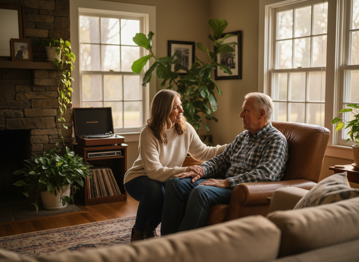 Behavioral health specialist in a warm conversation