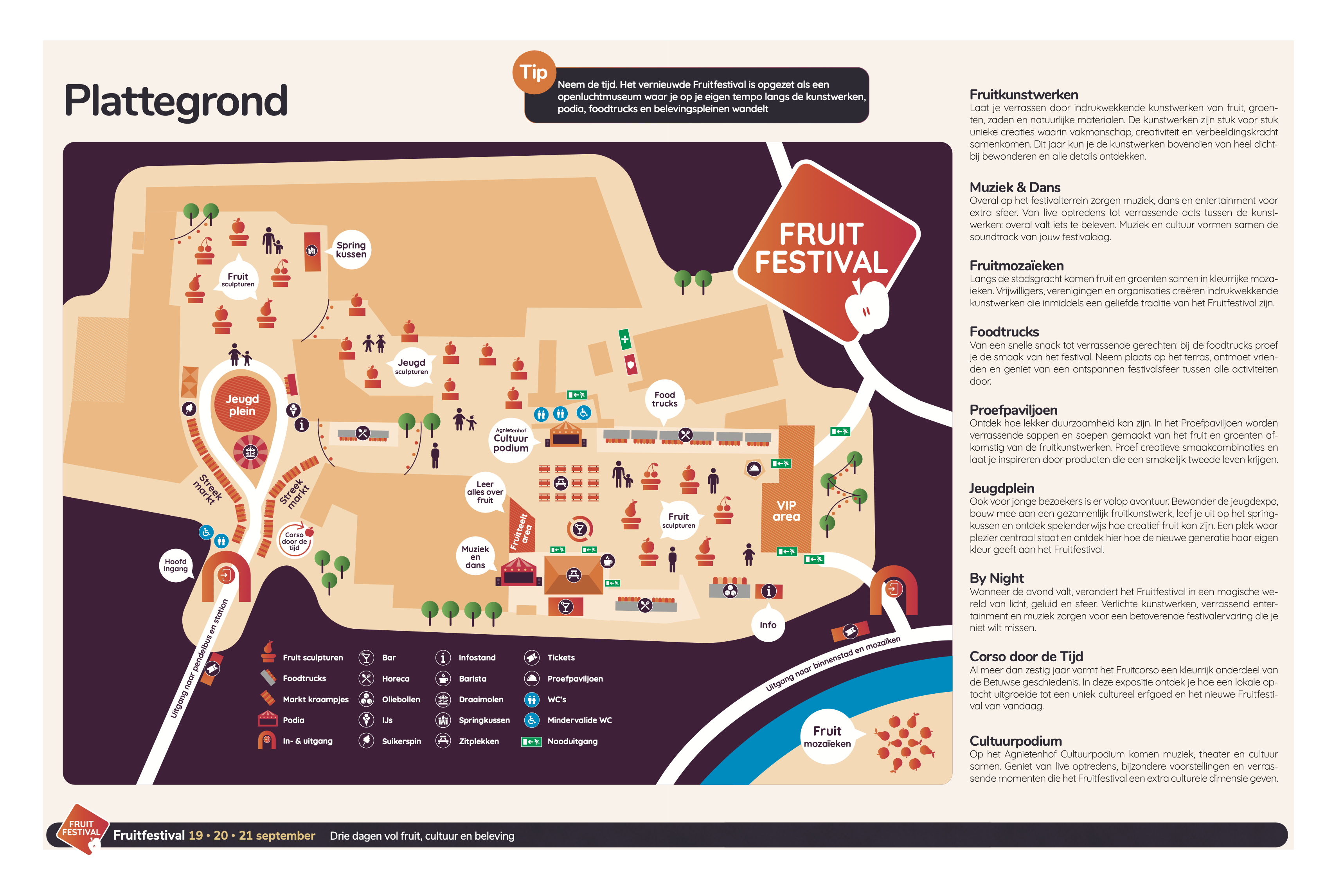 Officiële terreinplattegrond Fruitfestival 2026 Tiel