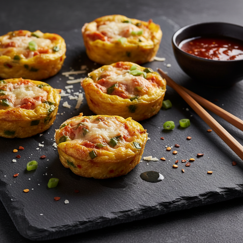Savory Kimchi Parmesan Egg Bites