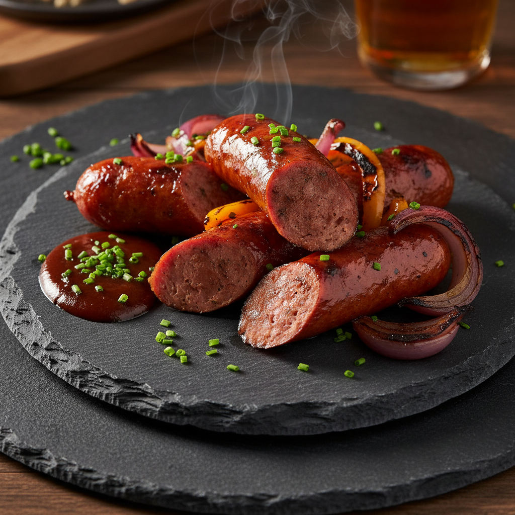 Grilled Kiełbasa with Smoky Barbecue Glaze