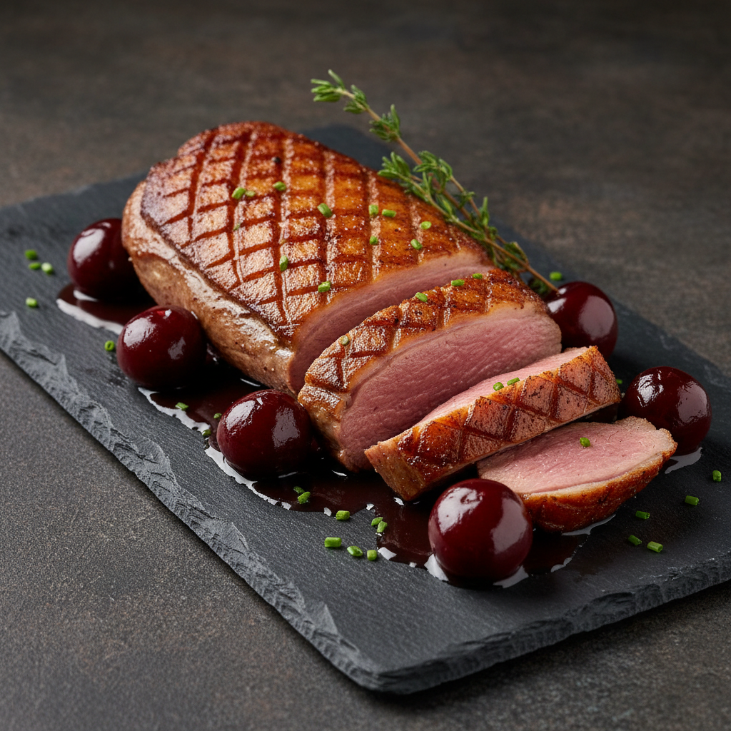 Seared Duck Breast with Cherry-Port Reduction
