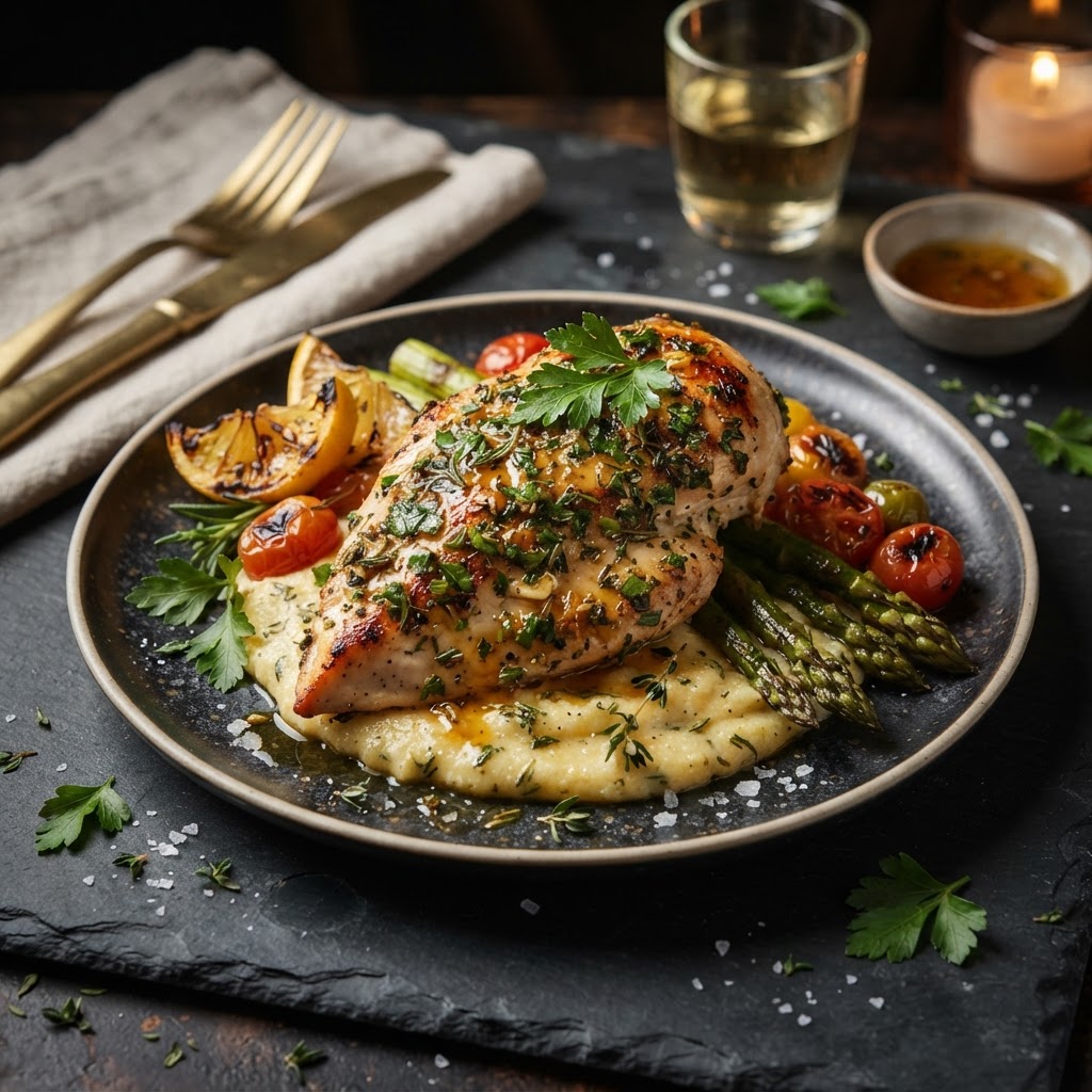 Herb-Crusted Chicken with Citrus Glaze