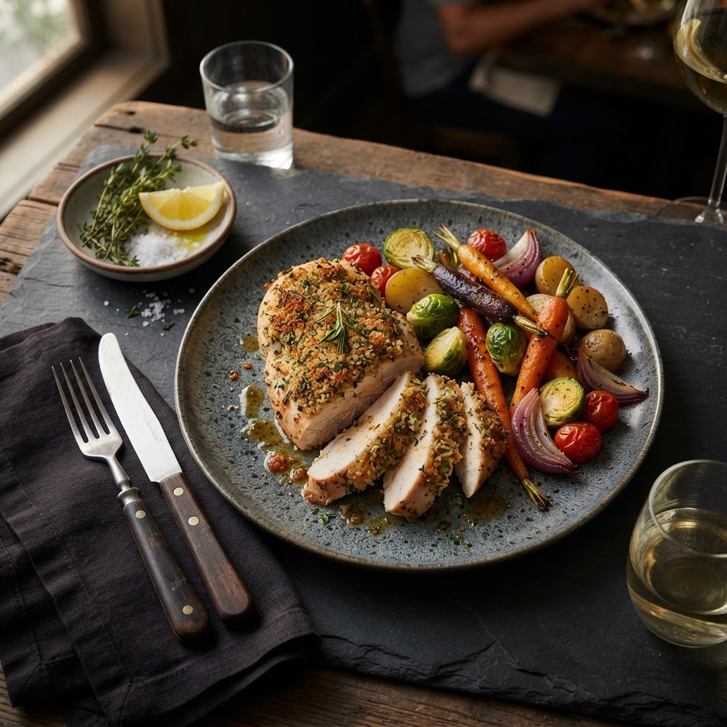 Herb-Crusted Chicken with Roasted Vegetables