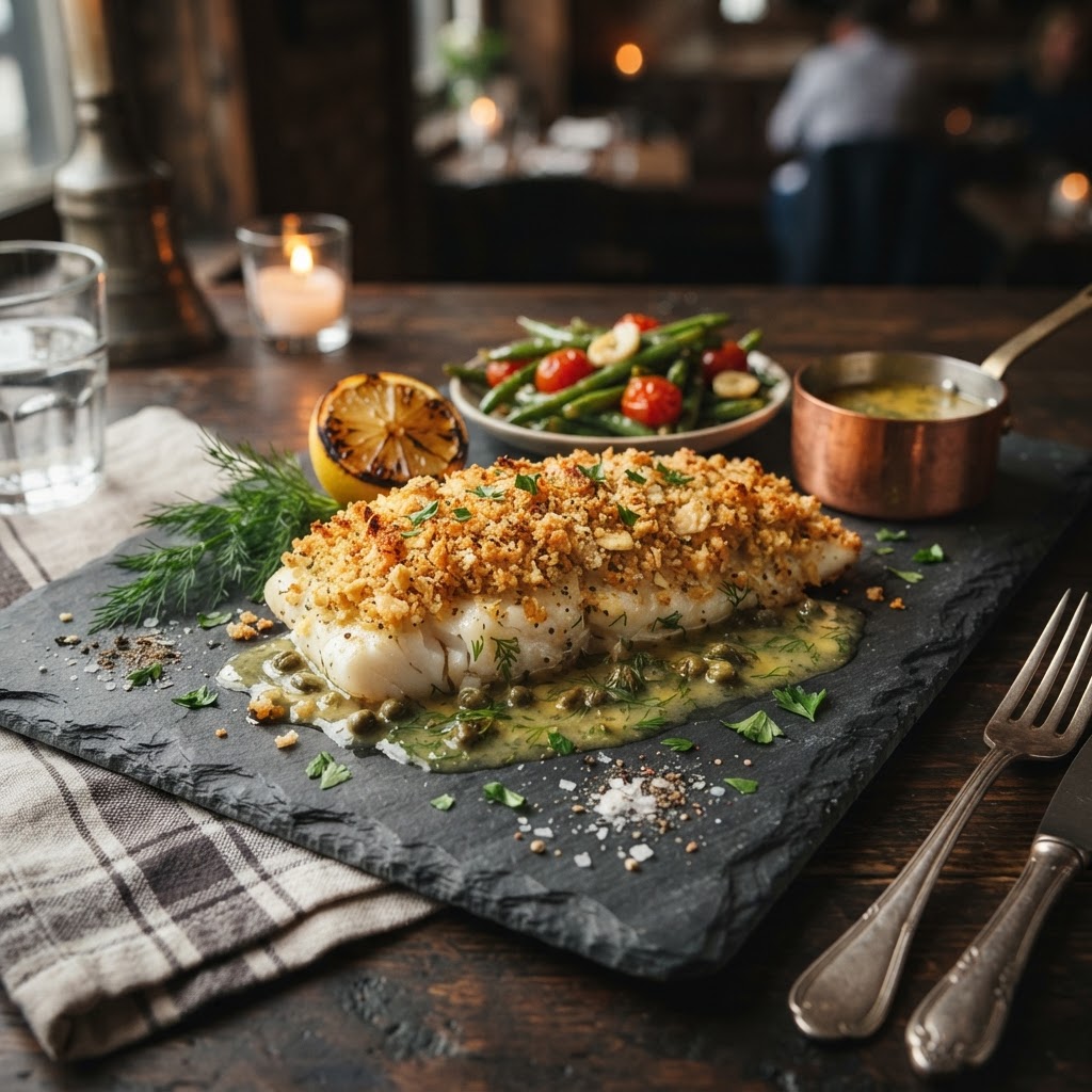 Lemon Butter Haddock with Cracker Crust