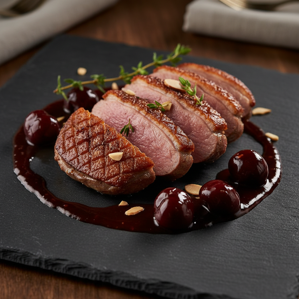 Seared Duck Breast with Cherry-Balsamic Reduction