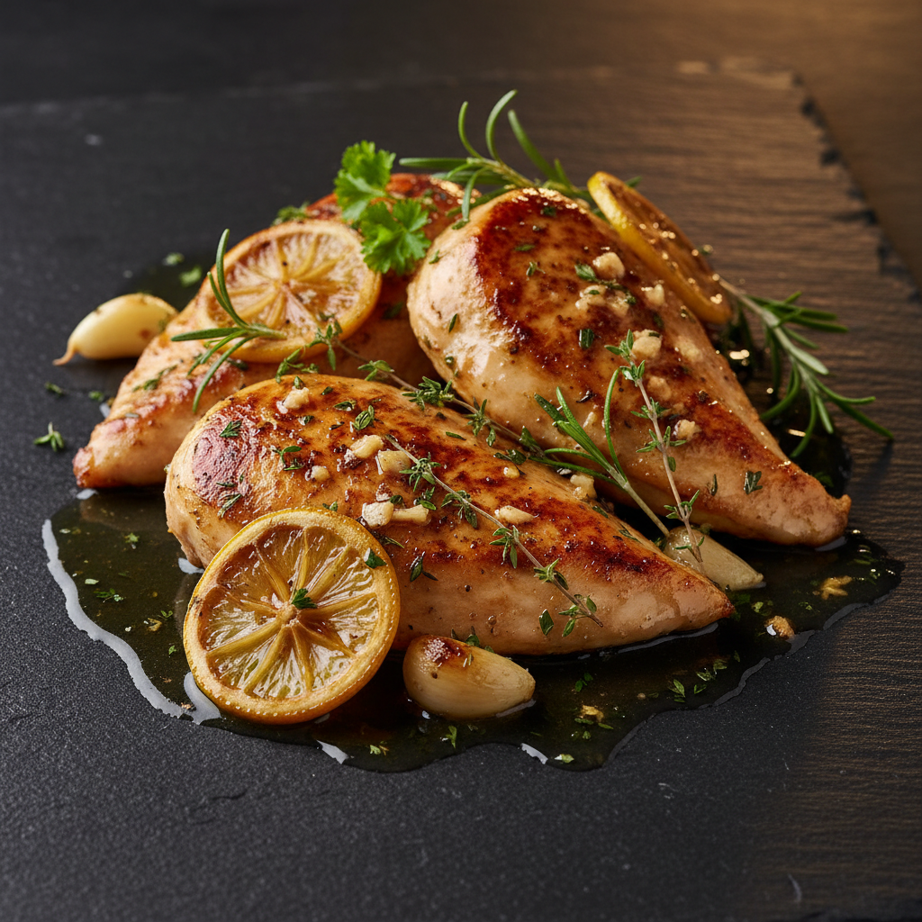 Lemon-Garlic Butter Chicken with Herb Infusion