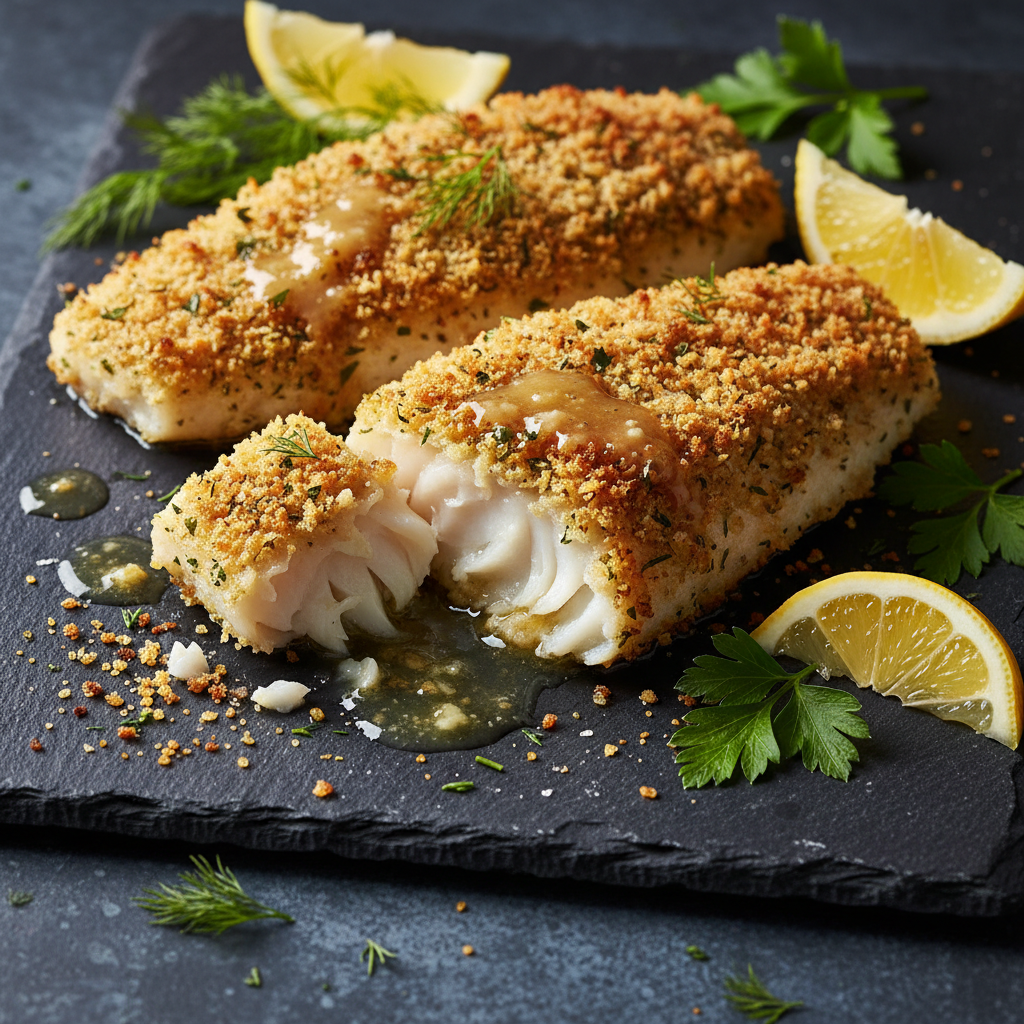 Crispy Lemon-Butter Cod with Herbed Breadcrumbs