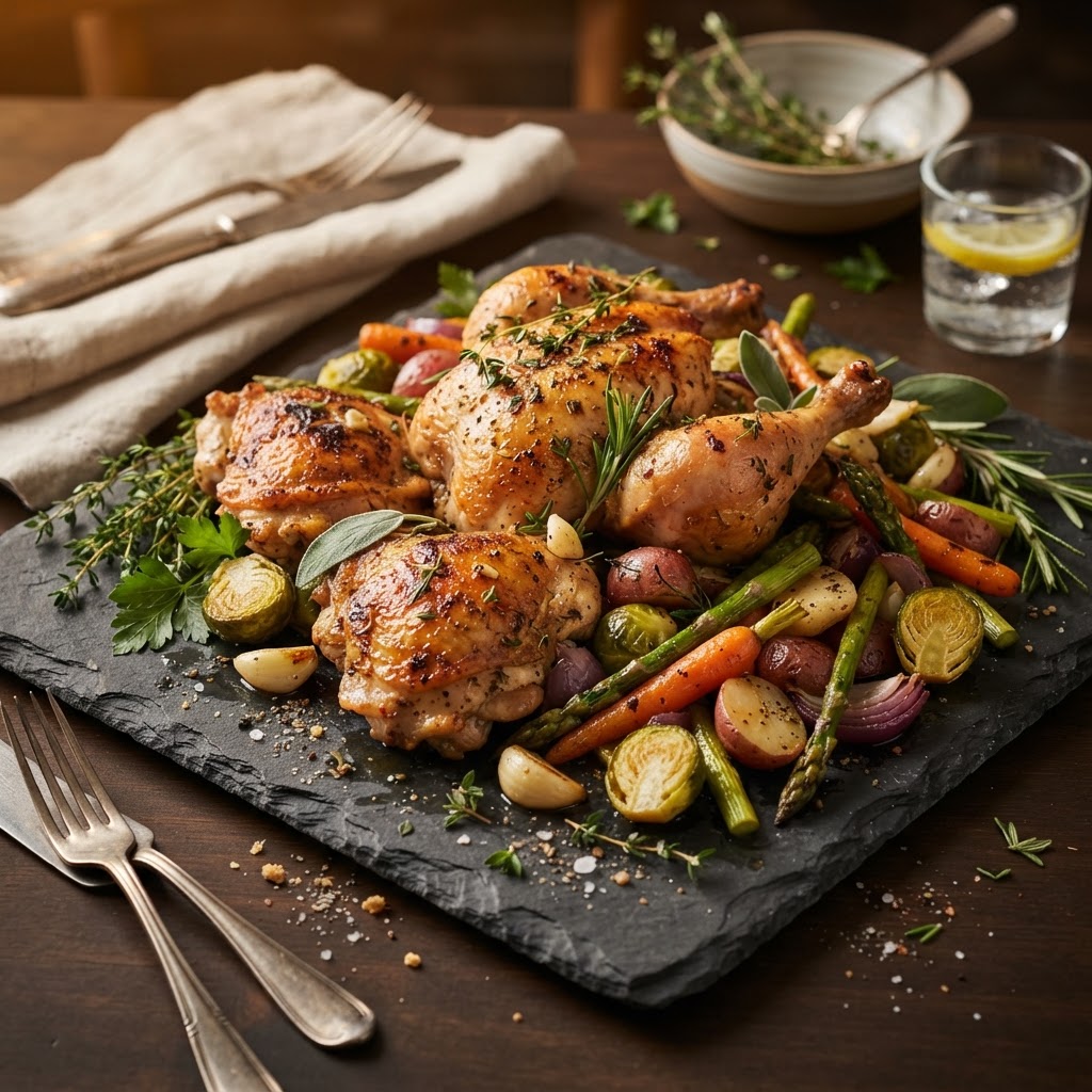 Herb-Infused Chicken with Roasted Vegetable Medley