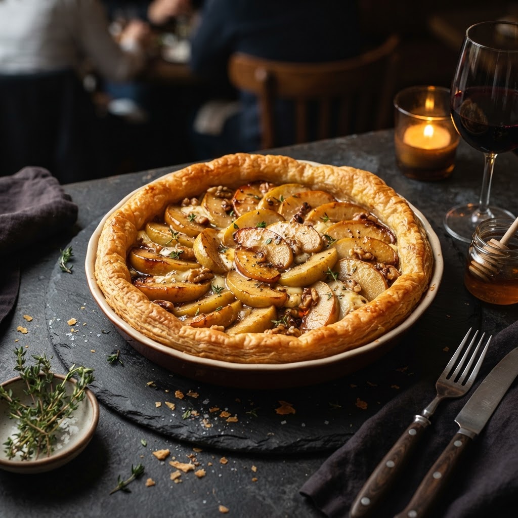 Caramelized Apple & Truffle Goat Cheese Tart
