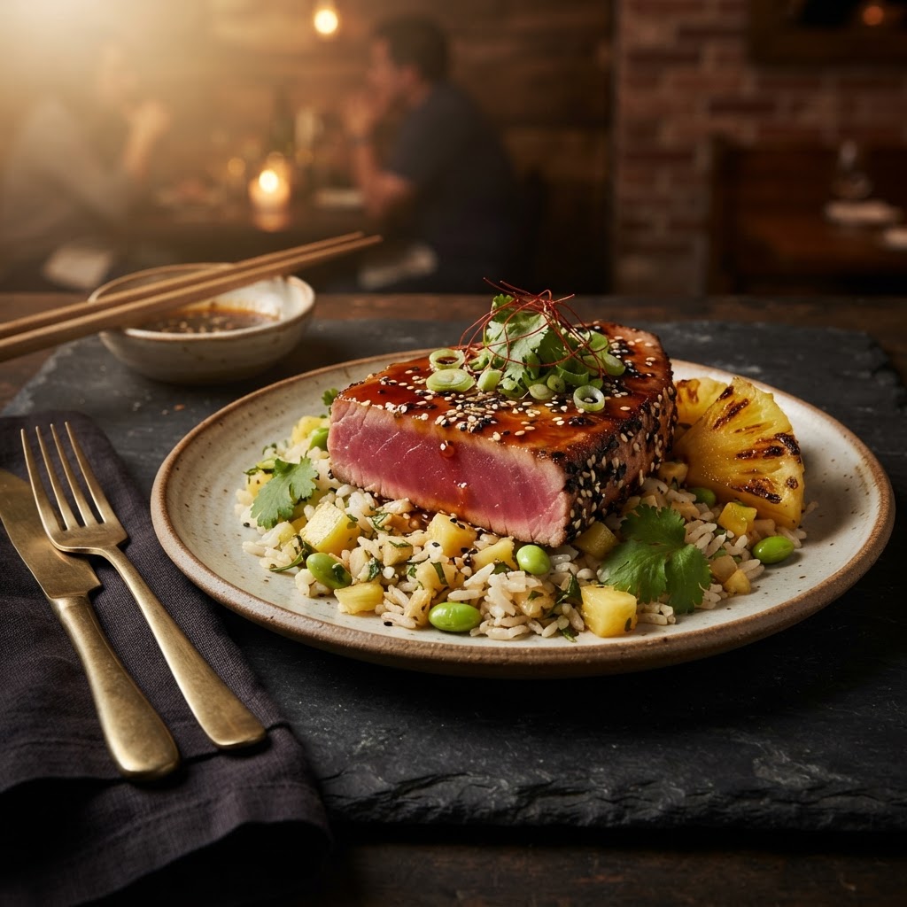 Seared Thai Tuna with Taiwanese Pineapple-Miso Glaze