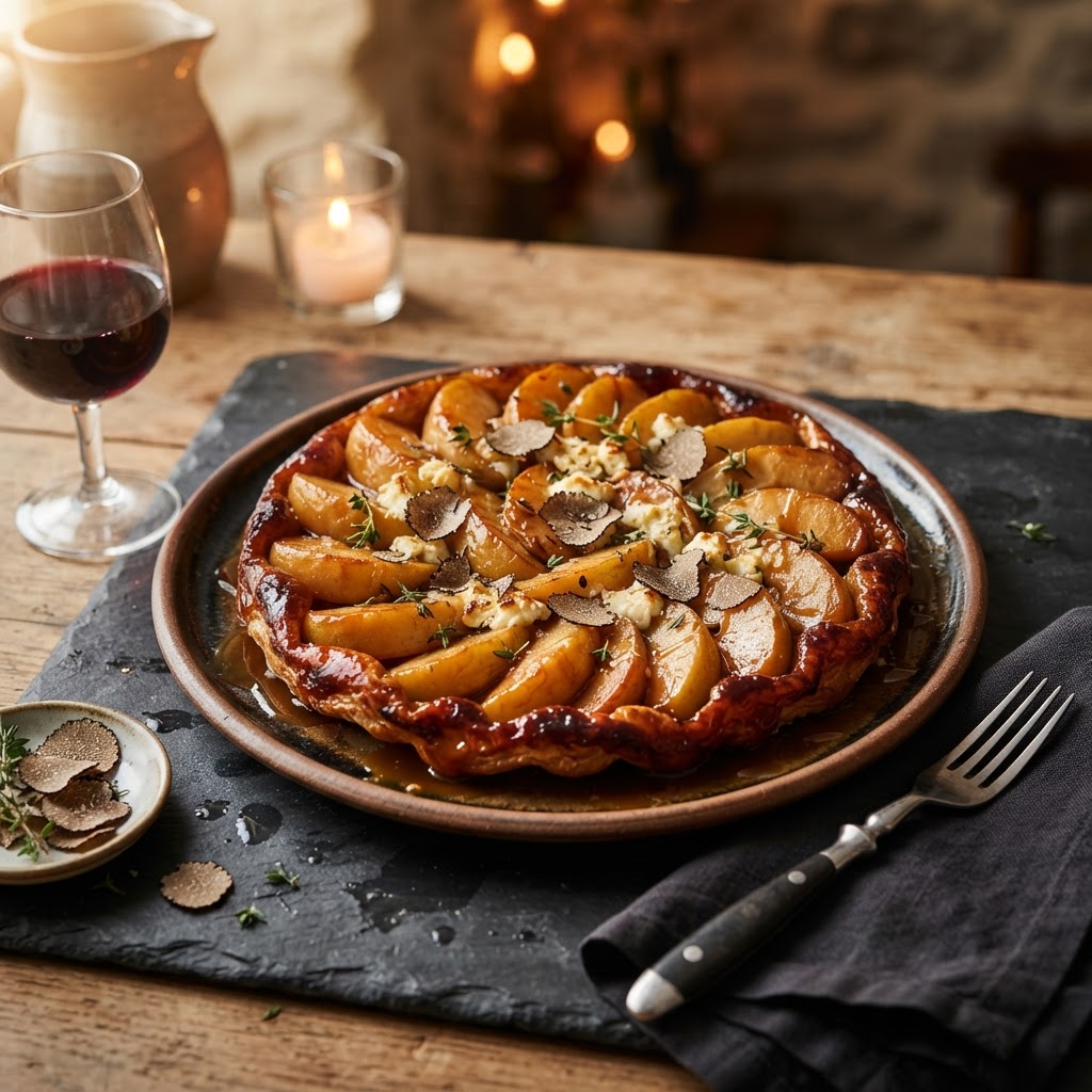 Apple and Truffle Goat Cheese Tarte Tatin