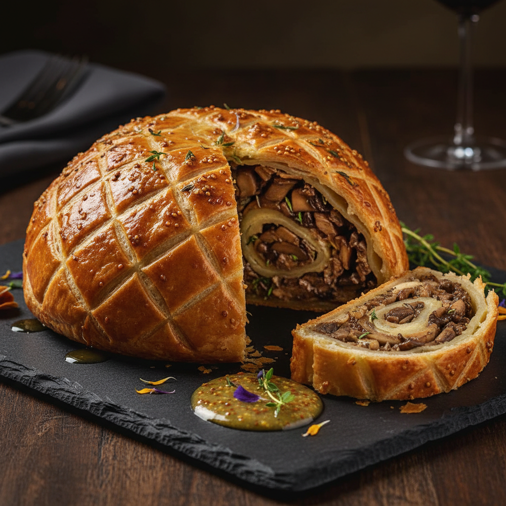 Mushroom Wellington with Dijon Glaze