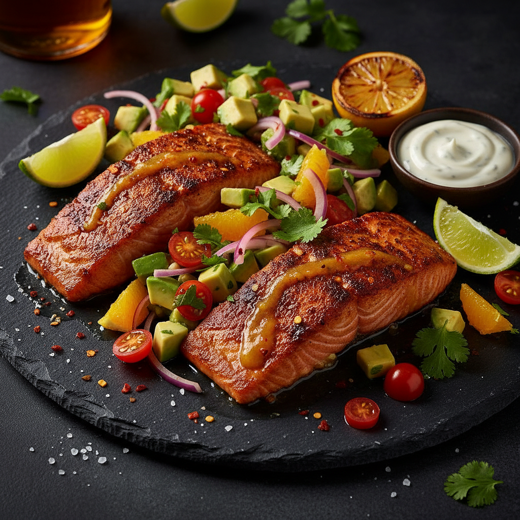 Cajun Citrus Salmon with Avocado Salsa