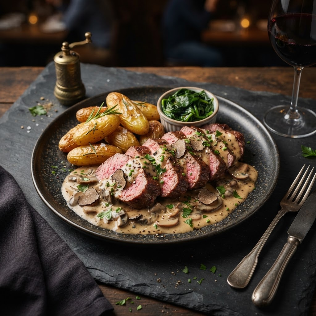 Steak Diane with a Twist of Truffle