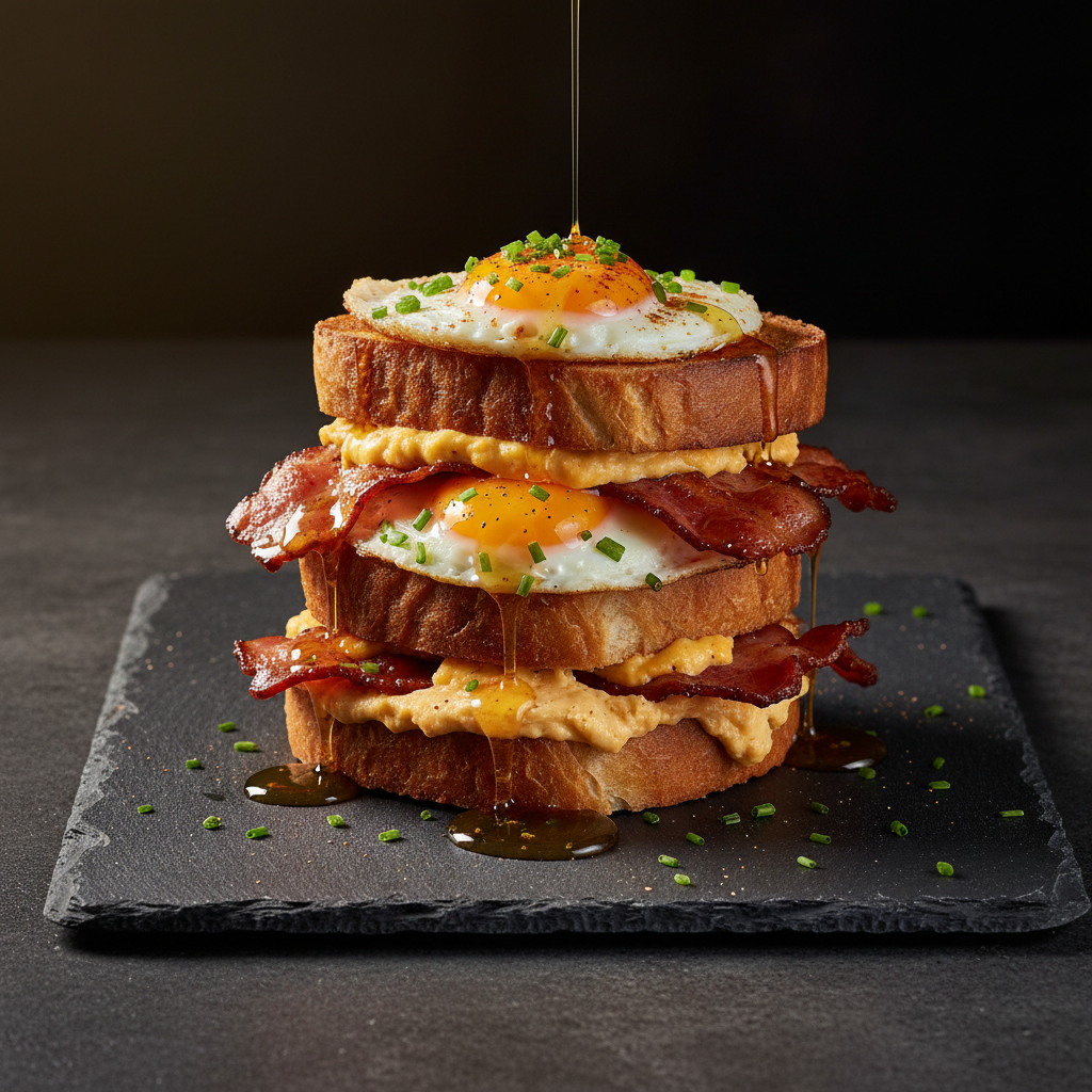 Southern Bacon and Egg Toast Stack