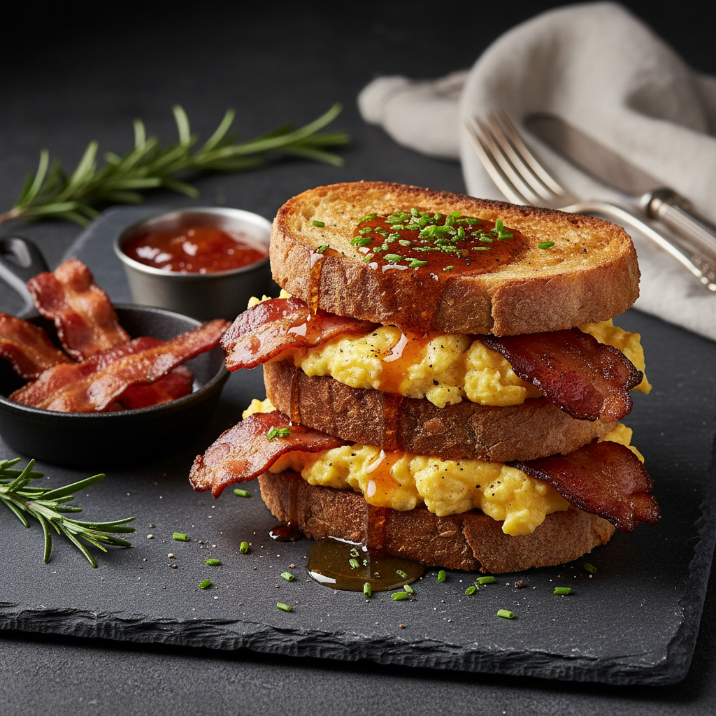 Southern Bacon & Egg Toast Stack