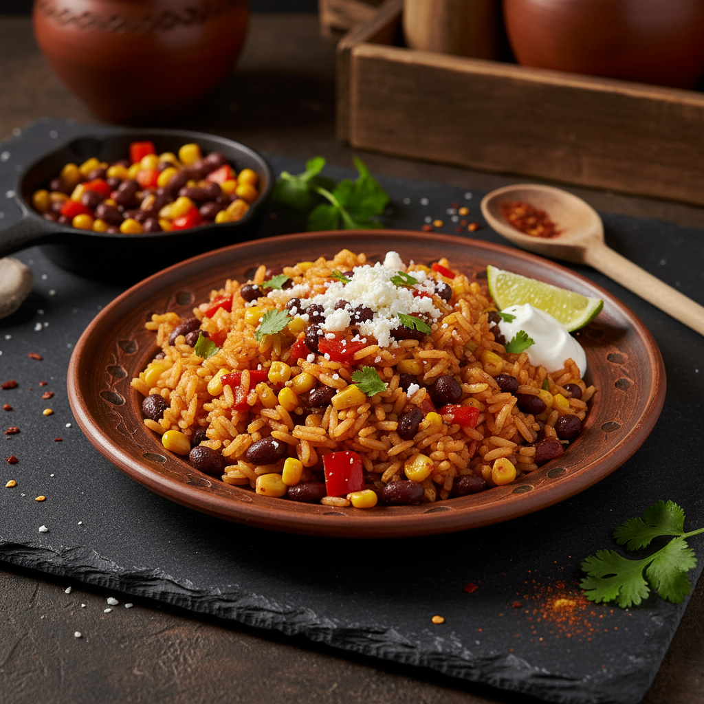 Savorova's Cozy Mexican Rice and Bean Medley