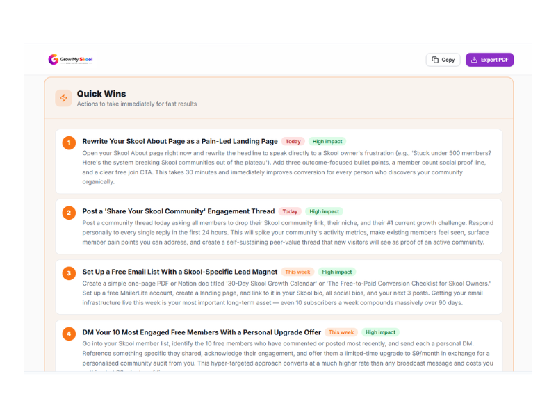 Take Immediate Action With Your Quick Wins List