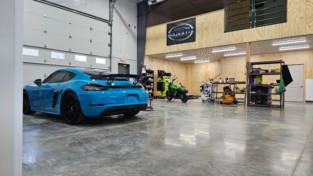 Porsche in shop