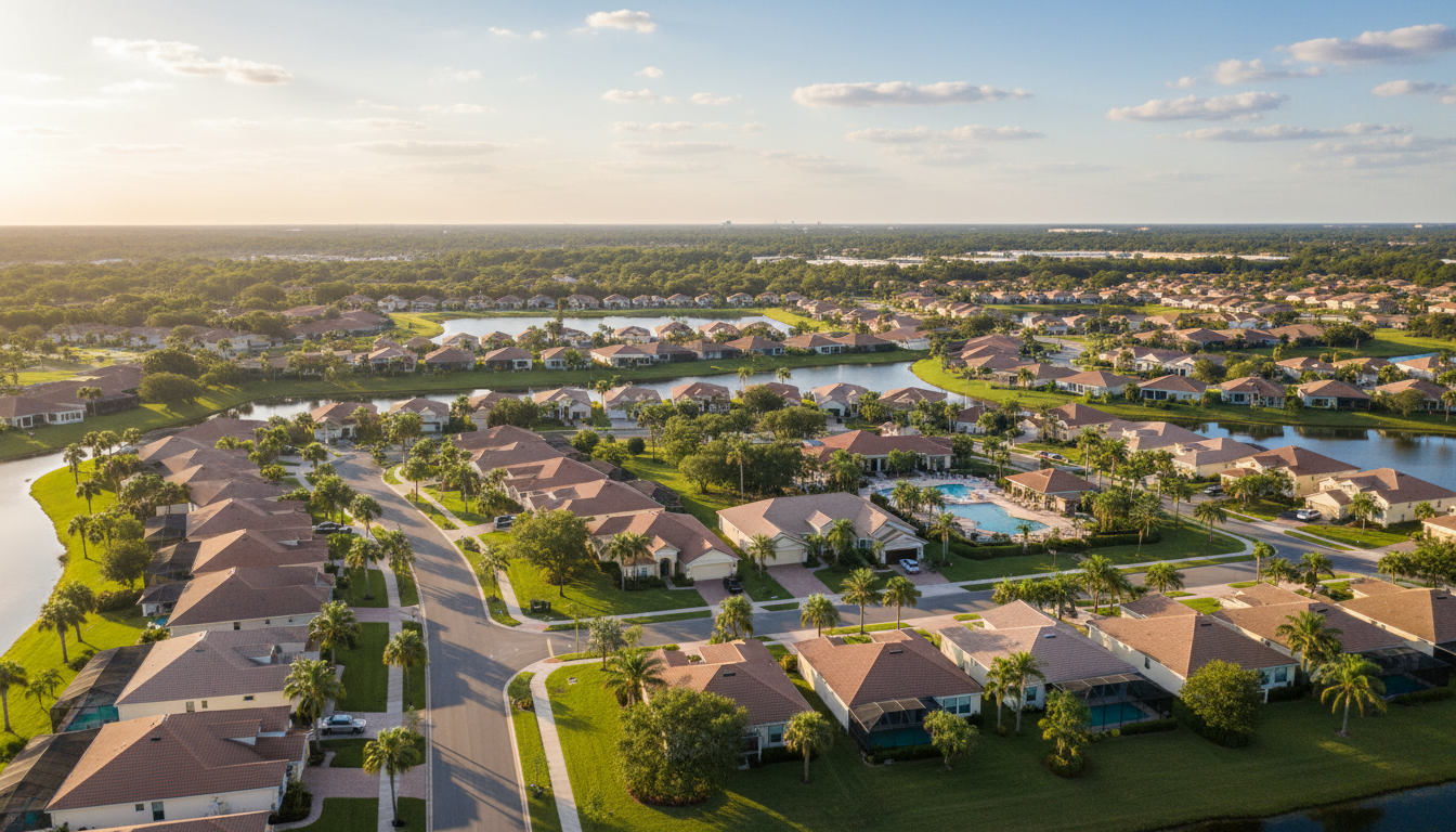 Aerial view of Marion County Florida community served by Young's Garbage Service