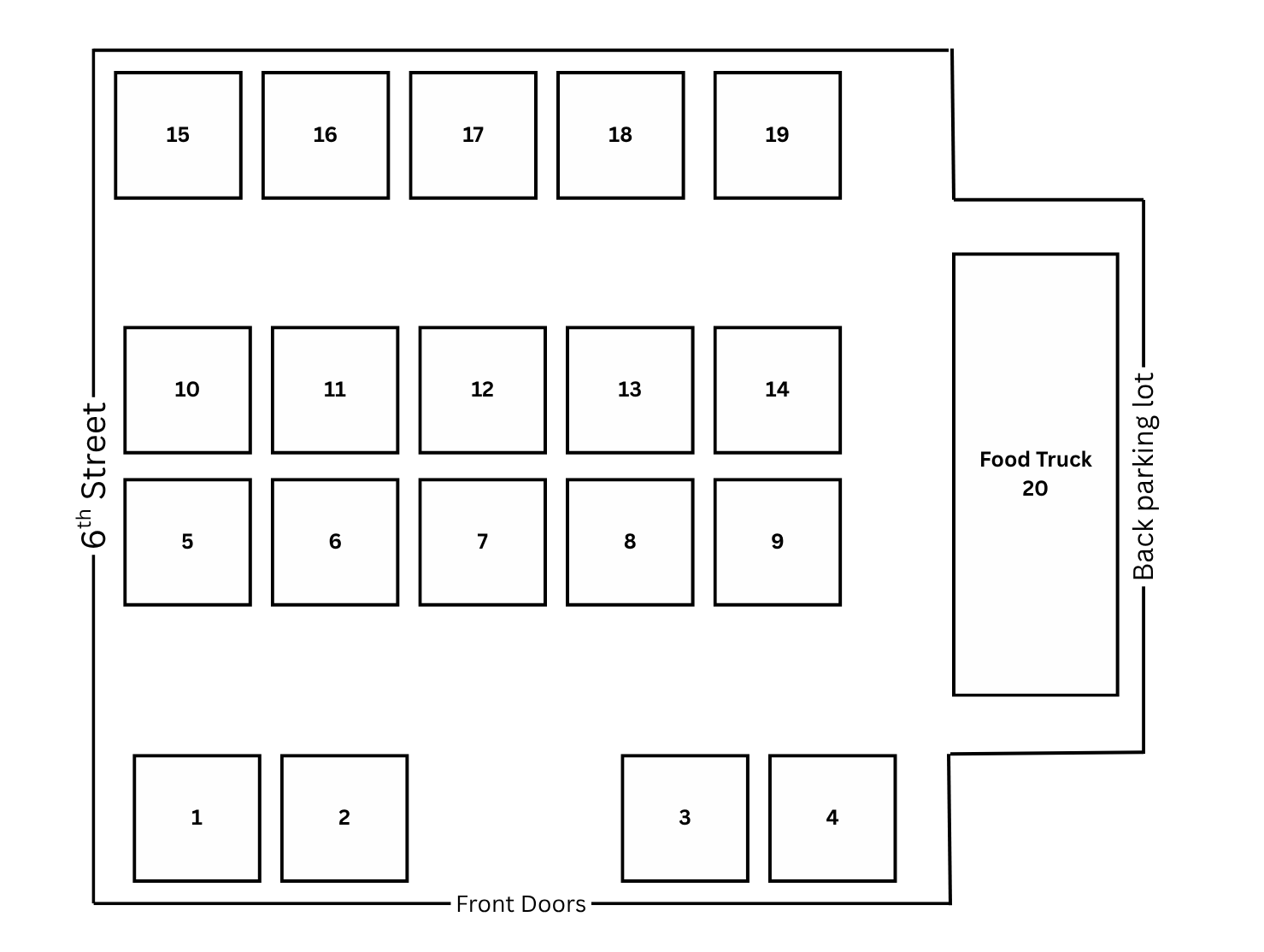 Kumquat Festival parking lot booth map
