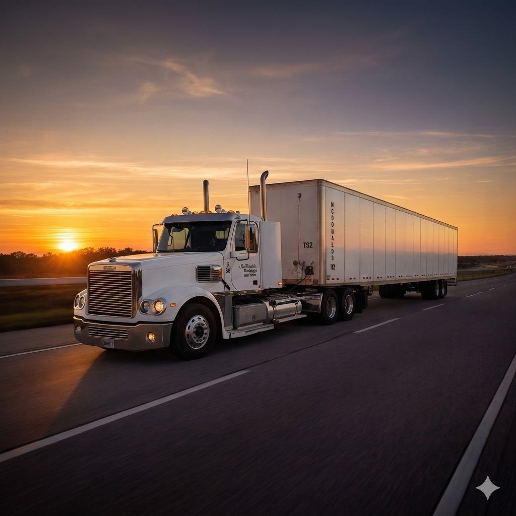 McDonald's Delivery semi truck in transit