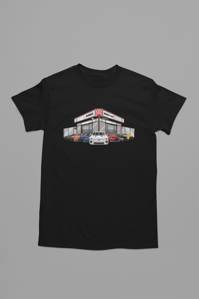JDM Muscle Shop Tee — Black