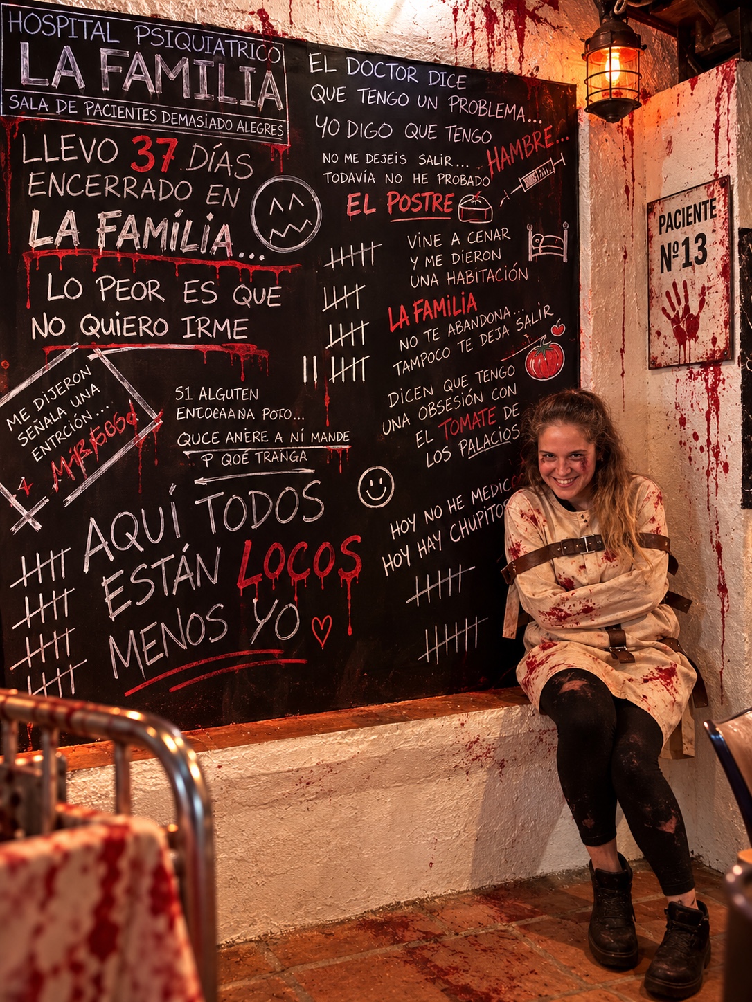 Cena de Halloween y decoración del hospital psiquiátrico de Abacería La Familia (6 de 7)